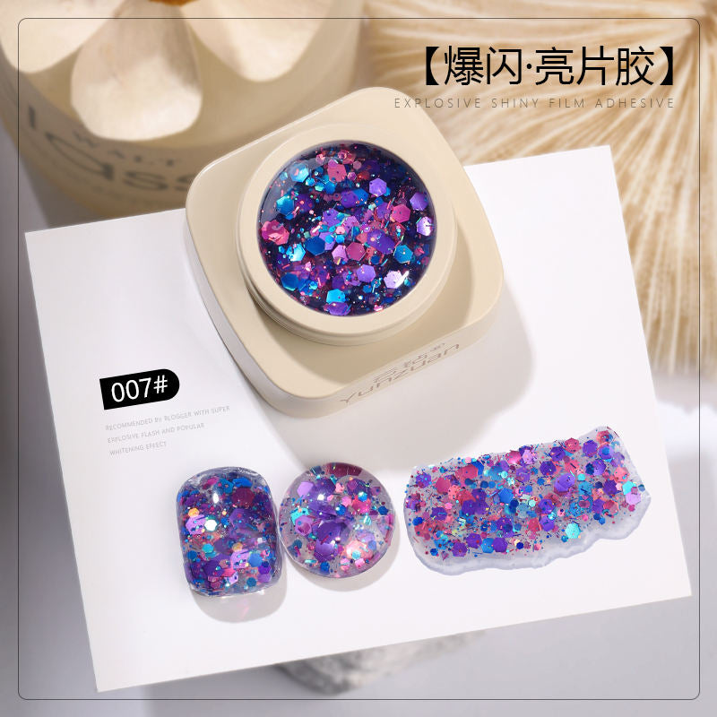 9 Colors Monet Garden Series High Brightness Glitter Sequin UV Nail Gel Set