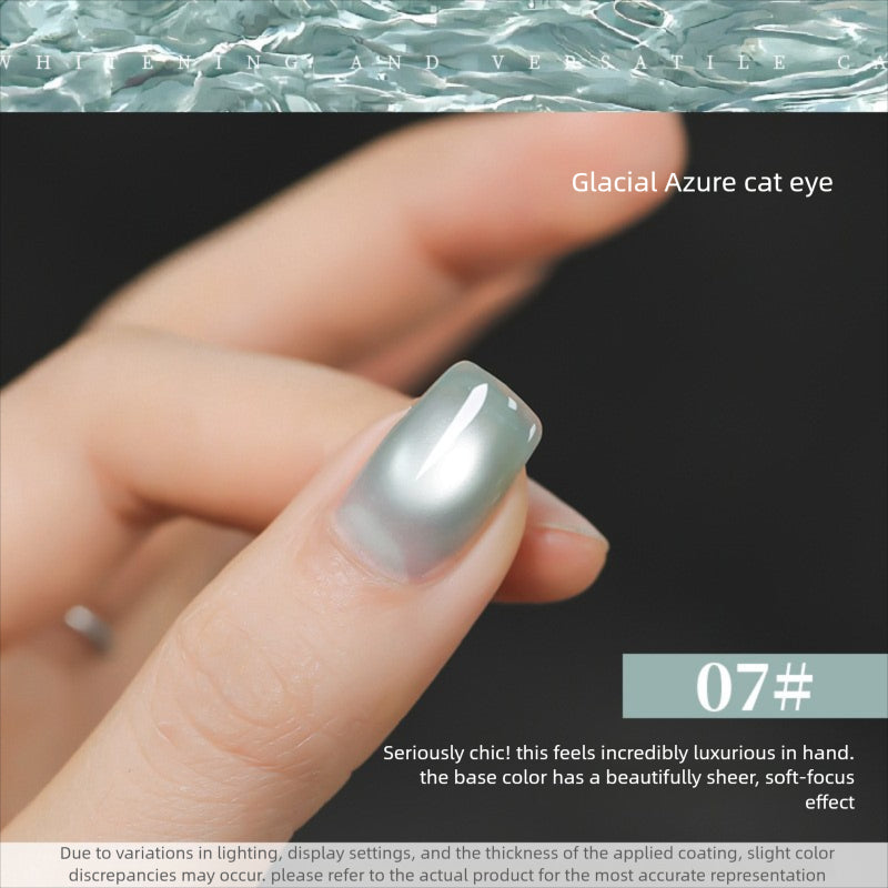 10 Colors 15ml Reflective Glacial Azure Cat Eye UV Nail Gel, Designer Style with Magnet