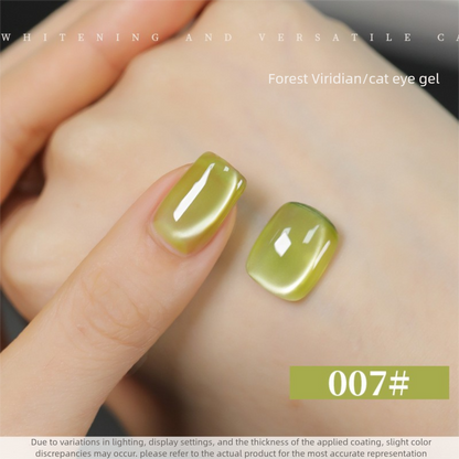 10 Colors 15ml Cloud Diamond Forest Green Cat Eye UV Nail Gel, Shiny Long Lasting Salon Grade
