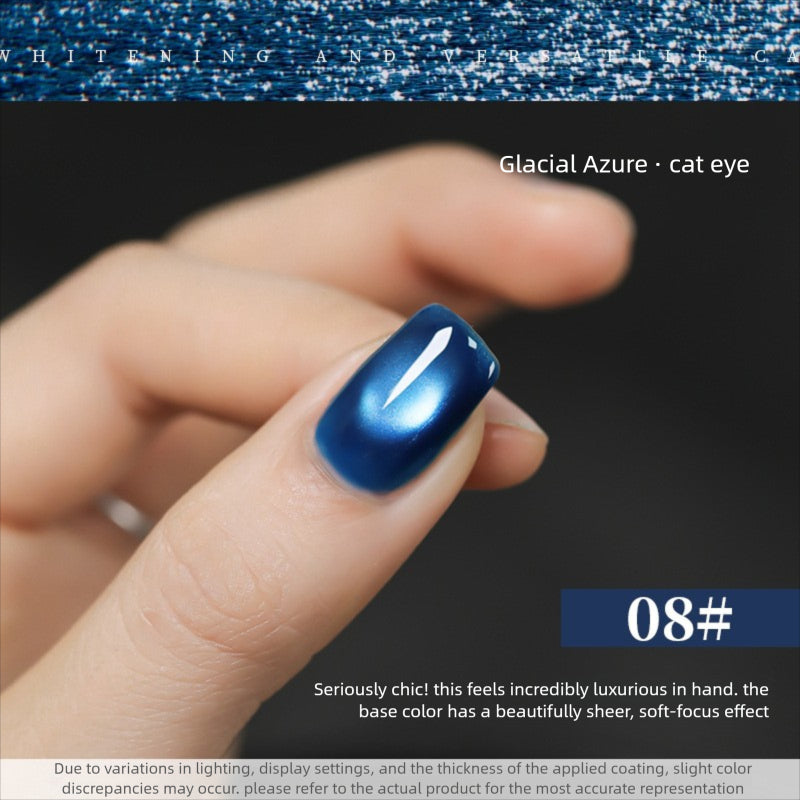 10 Colors 15ml Reflective Glacial Azure Cat Eye UV Nail Gel, Designer Style with Magnet