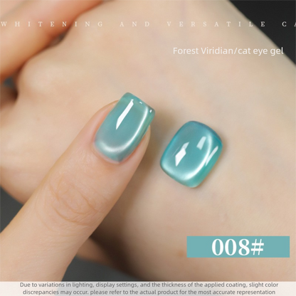 10 Colors 15ml Cloud Diamond Forest Green Cat Eye UV Nail Gel, Shiny Long Lasting Salon Grade