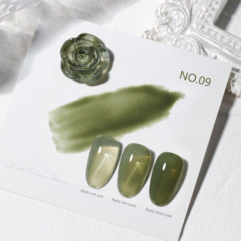 16 Color 15ml Mint Cream Green High Pigment Long Lasting Salon Grade Soak Off UV LED Nail Gel