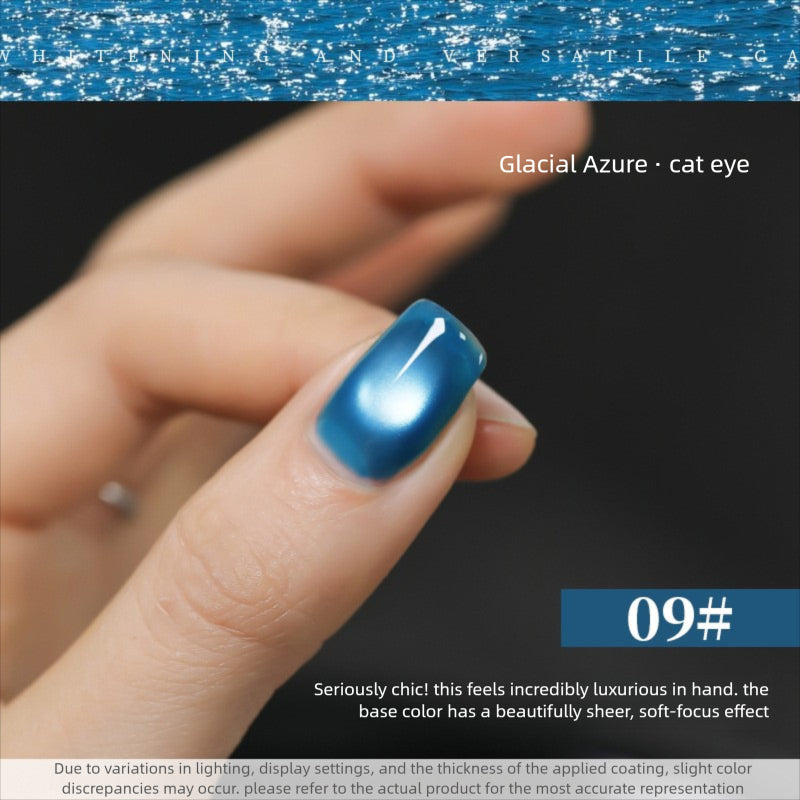 10 Colors 15ml Reflective Glacial Azure Cat Eye UV Nail Gel, Designer Style with Magnet