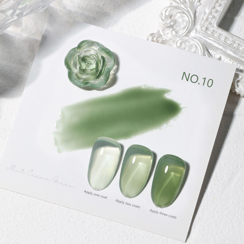 16 Color 15ml Mint Cream Green High Pigment Long Lasting Salon Grade Soak Off UV LED Nail Gel