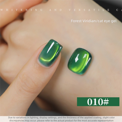 10 Colors 15ml Cloud Diamond Forest Green Cat Eye UV Nail Gel, Shiny Long Lasting Salon Grade