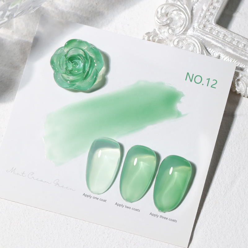 16 Color 15ml Mint Cream Green High Pigment Long Lasting Salon Grade Soak Off UV LED Nail Gel