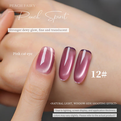 18 Colors 15ml Peach Pearl Jelly Translucent Cat Eye Soak Off UV LED Nail Gel Set