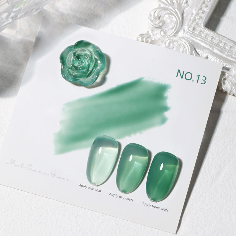 16 Color 15ml Mint Cream Green High Pigment Long Lasting Salon Grade Soak Off UV LED Nail Gel