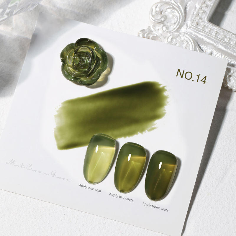 16 Color 15ml Mint Cream Green High Pigment Long Lasting Salon Grade Soak Off UV LED Nail Gel