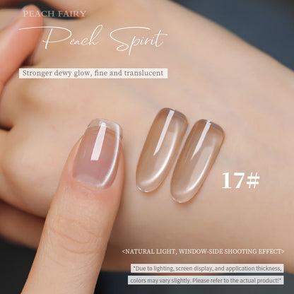 18 Colors 15ml Peach Pearl Jelly Translucent Cat Eye Soak Off UV LED Nail Gel Set