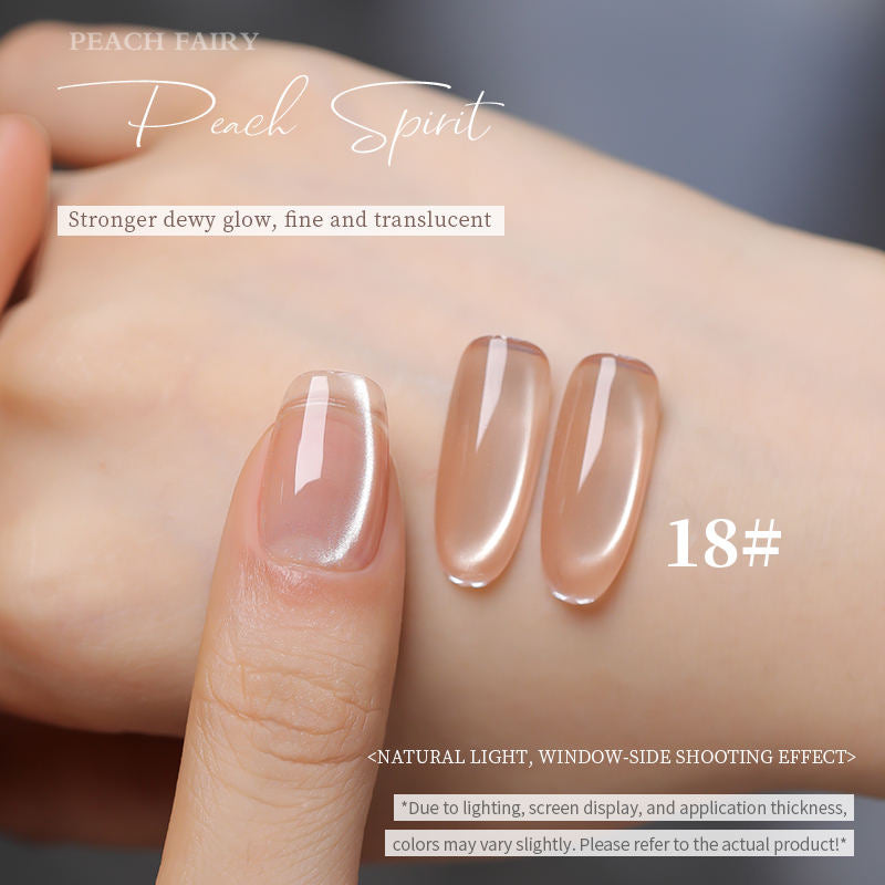 18 Colors 15ml Peach Pearl Jelly Translucent Cat Eye Soak Off UV LED Nail Gel Set