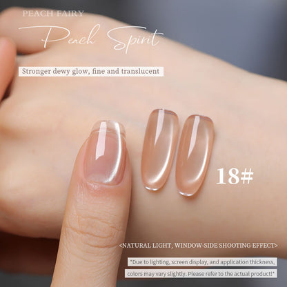 18 Colors 15ml Peach Pearl Jelly Translucent Cat Eye Soak Off UV LED Nail Gel Set
