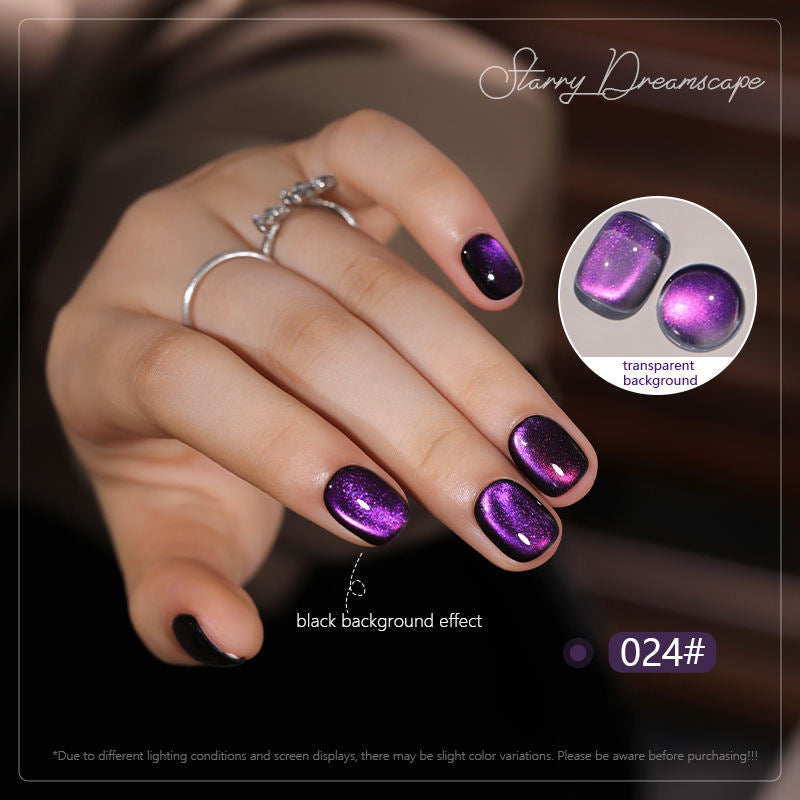 24 Colors 15ml Pearl Cat Eye Magnetic Jelly Shimmer Soak Off UV LED Nail Gel