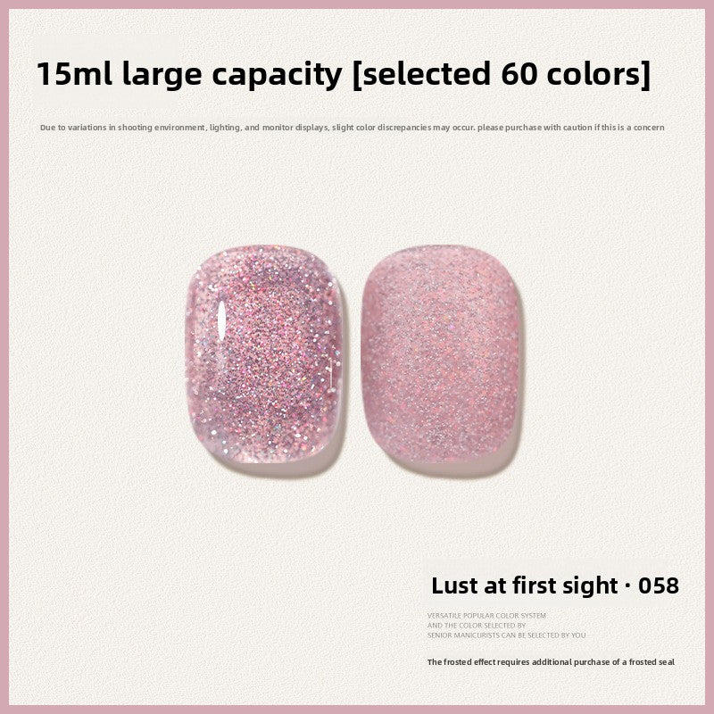 60 Color 15ML Skin Brightening Sparkling UV Nail Gel, Salon Exclusive