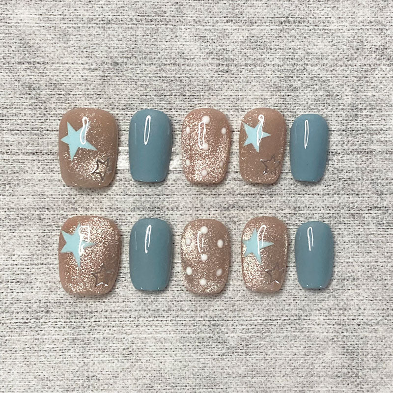 blue-gold-glitter-star-press-on-nails
