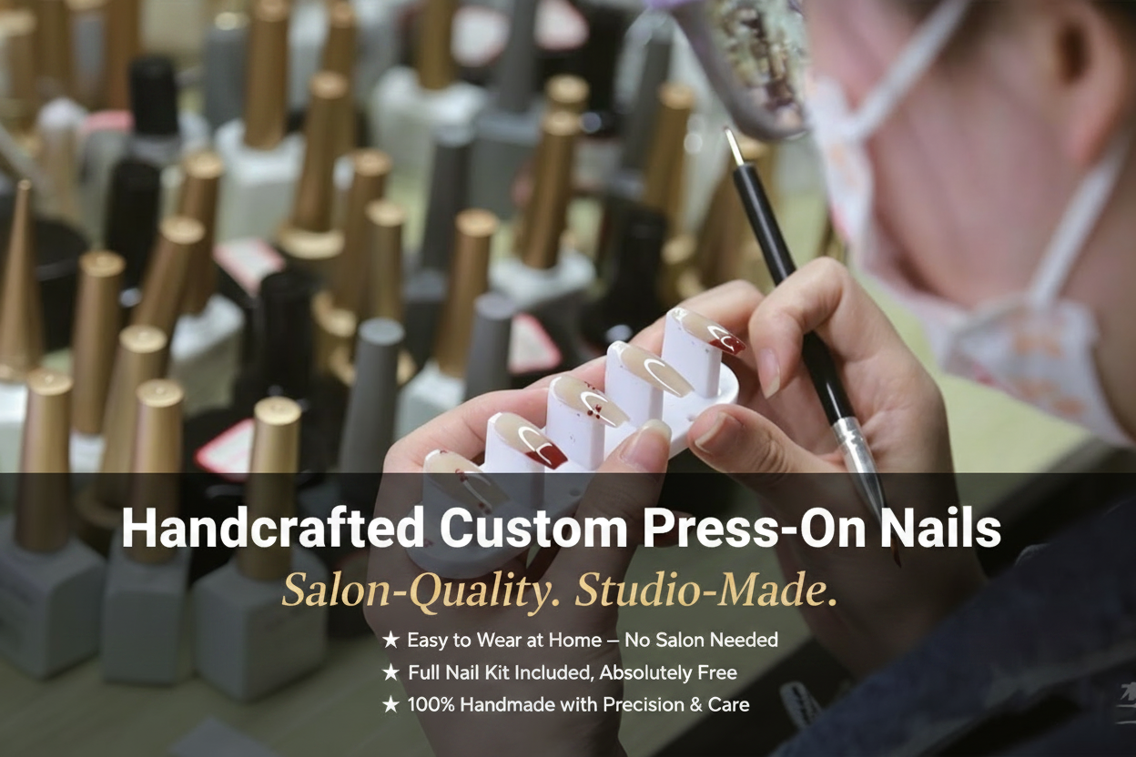 Handcrafted Press-On Nails Banner