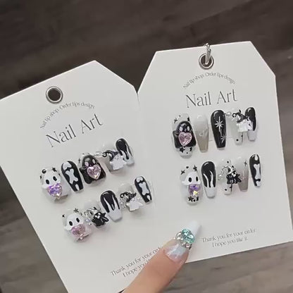 Halloween Witch Ghost Coffin Press On Nails Mixed Sizes